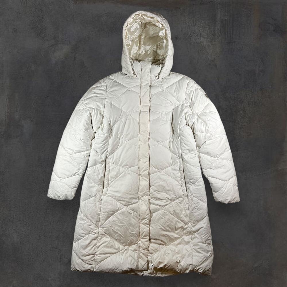 The North Face 600 Hooded Water Resistant Down Parka Coat Off White Size XL